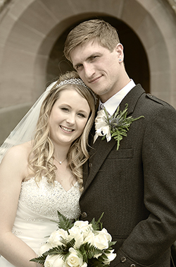 Mr and Mrs Cameron married in Angus Scotland